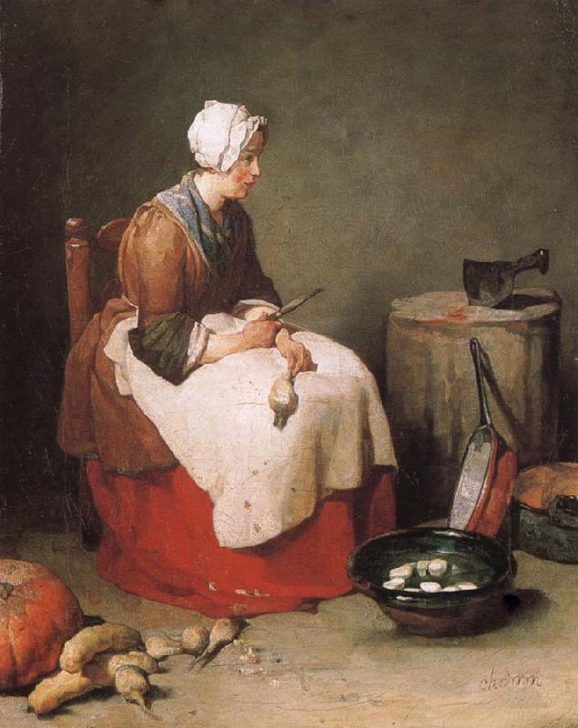 Jean Baptiste Simeon Chardin The Rubenputzerin oil painting image